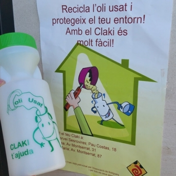 Sant Esteve de Sesrovires recicla prop d’un miler de litres d’oli gràcies al projecte Claki